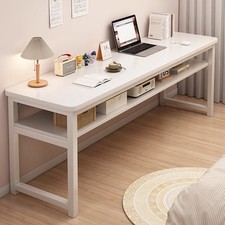 White Computer Desk Laptop PC Home Office University Wood Study Table UK STOCK
