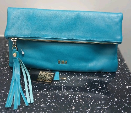 Biba teal blue soft leather - teal,