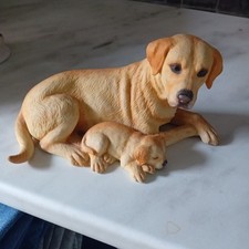 Labrador And Pup (Yellow)  Ornament , 18cm long