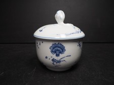 Limoges Porcelain Du Musee Conde Chantilly Blue & White Lidded Sugar Bowl