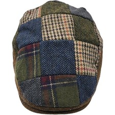 Men's multicoloured Patchwork Flat Cap Multipattern Vintage Newsboy Hat Style