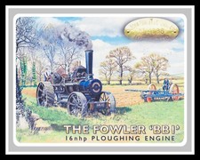 FOWLER STEAM ENGINE TRACTOR FARM PLOUGH GARAGE WORKSHOP METAL PLAQUE SIGN 312