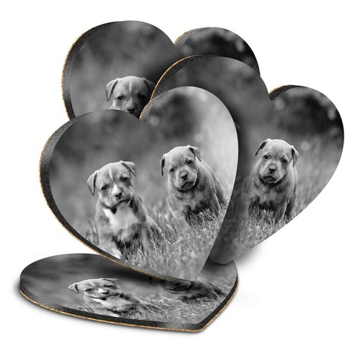 Heart mdf coasters bw - heart,