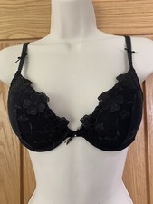 Per Una Marks and Spencer Black Lace Plunge Padded Bra 32C - NEW