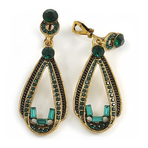 Vintage inspired long emerald - vintage,