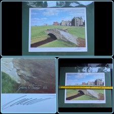 Graeme W. Baxter: Card Framed Signed Print “Old Course St. Andrews” 1988 Sealed 