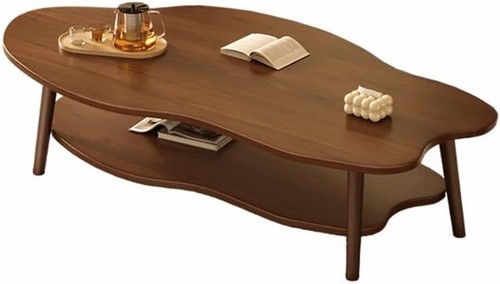 Oval wooden coffee table - oval,