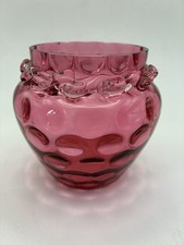 Cranberry Coin Dot Vase +
