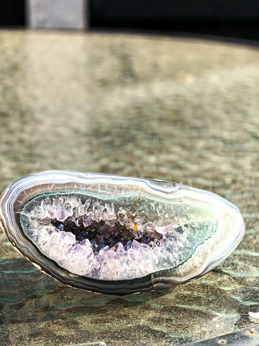 Polished amethyst geode - amethyst,