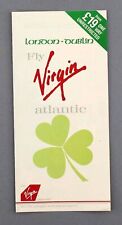VIRGIN ATLANTIC AIRLINE TIMETABLE LONDON LUTON - DUBLIN NOVEMBER 1988 IRELAND