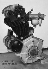 Harley-Davidson Knucklehead motorcycle engine press photo photograph