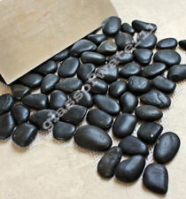 25 x Smooth Black Pebbles