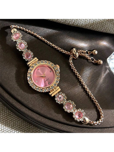 Bracelet watch set golden - watch,