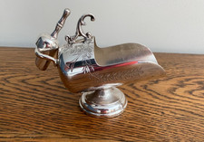FINE ANTIQUE ORNATE SILVER PLATE SUGAR SCUTTLE WITH SHOVEL