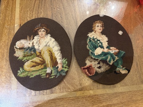 Oval needlepoint portraits - oval,