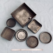 **Vintage Rustic English Baking Tins Bundle Square Round Skyline Photo Props