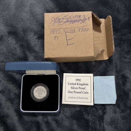 1992 silver proof one pound - proof,
