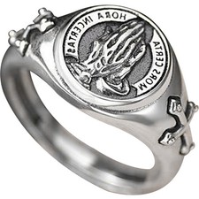 Praying Hands Ring Cross Ring