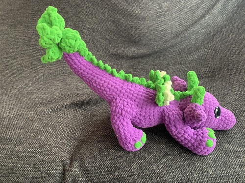 Handmade crochet happy - happy, purple