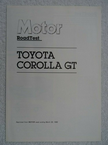 Toyota corolla road - toyota, gt