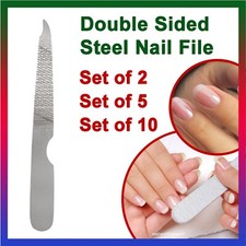 Stainless Steel Metal Nail File Double Sided Manicure Pedicure Nail Care Tool UK