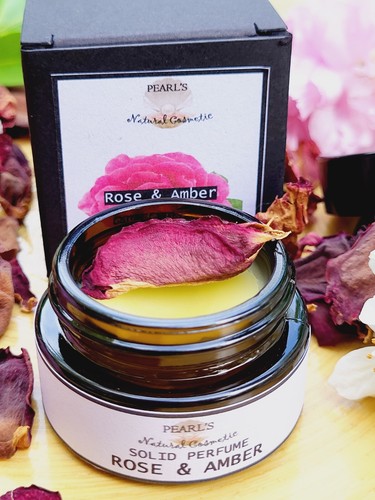 Rose amber solid perfume - rose, &