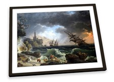 Joseph Vernet Shipwreck in Stormy Seas FRAMED ART PRINT Picture Poster Artwork