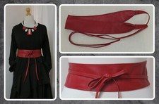 BNWT, QUIRKY, LAGENLOOK, GENUINE LEATHER, DARK RED, ITALIAN, OBI, SASH BELT