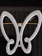 GENUINE SWAROVSKI - VERY RARE RETIRED & SIGNED PAVE CRYSTAL BUTTERFLY BROOCH