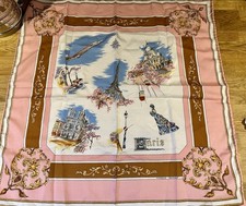 Three Vintage scarves, Novelty Tourist Souvenir- Paris, New York & UK