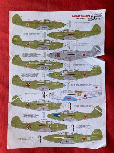 Authentic decals p - -, p-39
