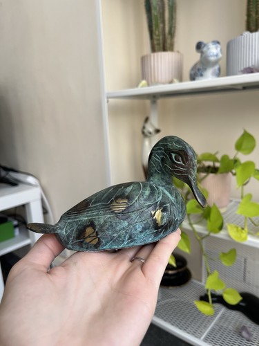 Vintage solid brass duck - solid,