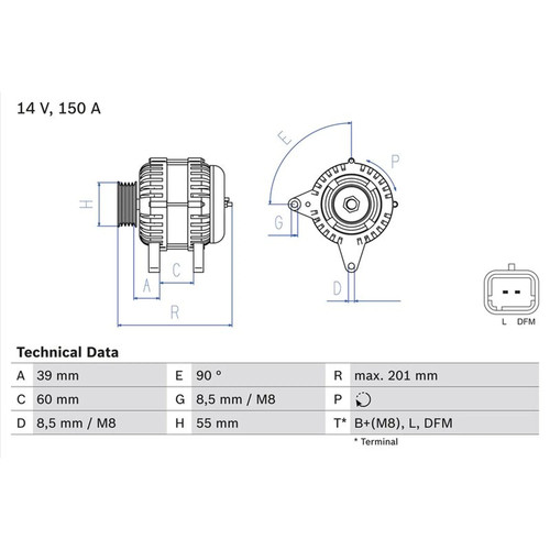 Bosch car alternator 12v fits - car,