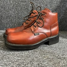 Shellys London Vintage Boots Mens UK 7 Brown Leather Chunky Biker 1990's