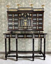 Deluxe Secretary Desk with Organizational Shelf Noble Antique Style Wooden Desk