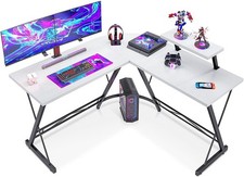 White corner gaming desk - white,