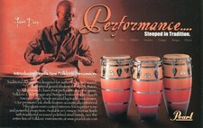 2007 small Print Ad of Pearl Folkloric Elite Conga Drums w Jesus Diaz