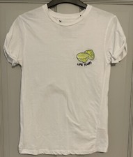 New Topshop Tee & Cake White Lime Yours Cotton T-Shirt Top UK6/EUR34/US2