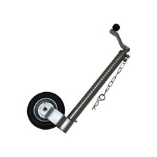 Heavy Duty Jockey Wheel Ribbed 48MM (Metal Rim Wind Up Handle Caravan Trailer)