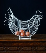 ?Rustic Wire LARGE Chicken?Hen Egg Storage Basket French Farmhouse ~ Lakeland