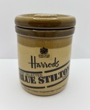 Vintage TG Green Harrods Stilton Blue Cheese 4” / 10cm Lid Ceramic Jar Crock