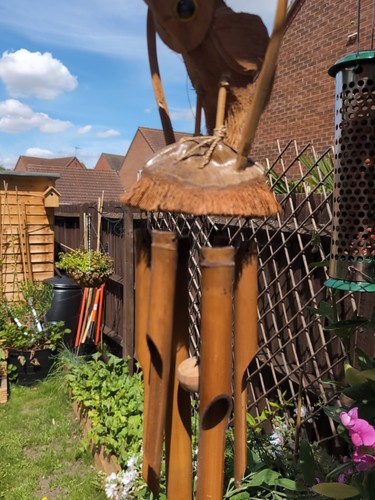 Large bamboo wind chime with - bamboo,