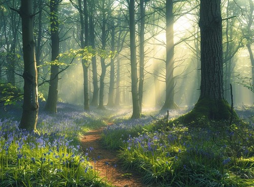 Bluebell woodland forest - woodland,