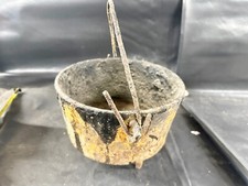 Vintage metal three footed pot - metal,
