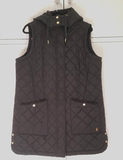 Joules Heritage Green Chatham Longline Gilet With Detachable Hood Size 16