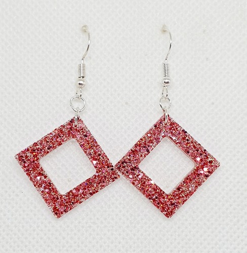 Handmade resin earrings salmon - handmade,