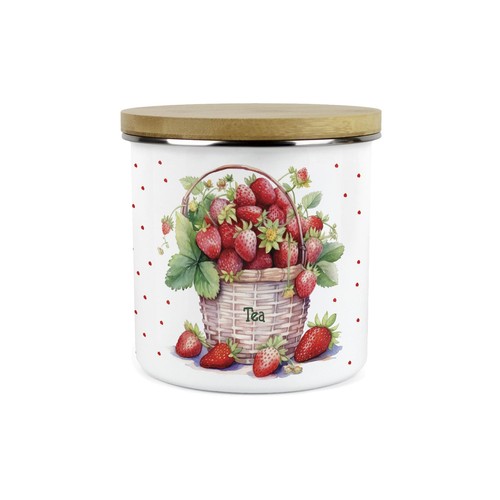 Strawberry basket tea canister - tea,