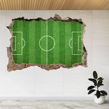 Soccer Field, Football Field 3d Smashed View Wall Sticker Poster Decal A804