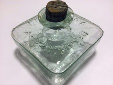 Scarce Old Aqua DERBY Large Square Ink Bottle