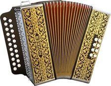Hohner pokerwork melodeon - pokerwork, d/g